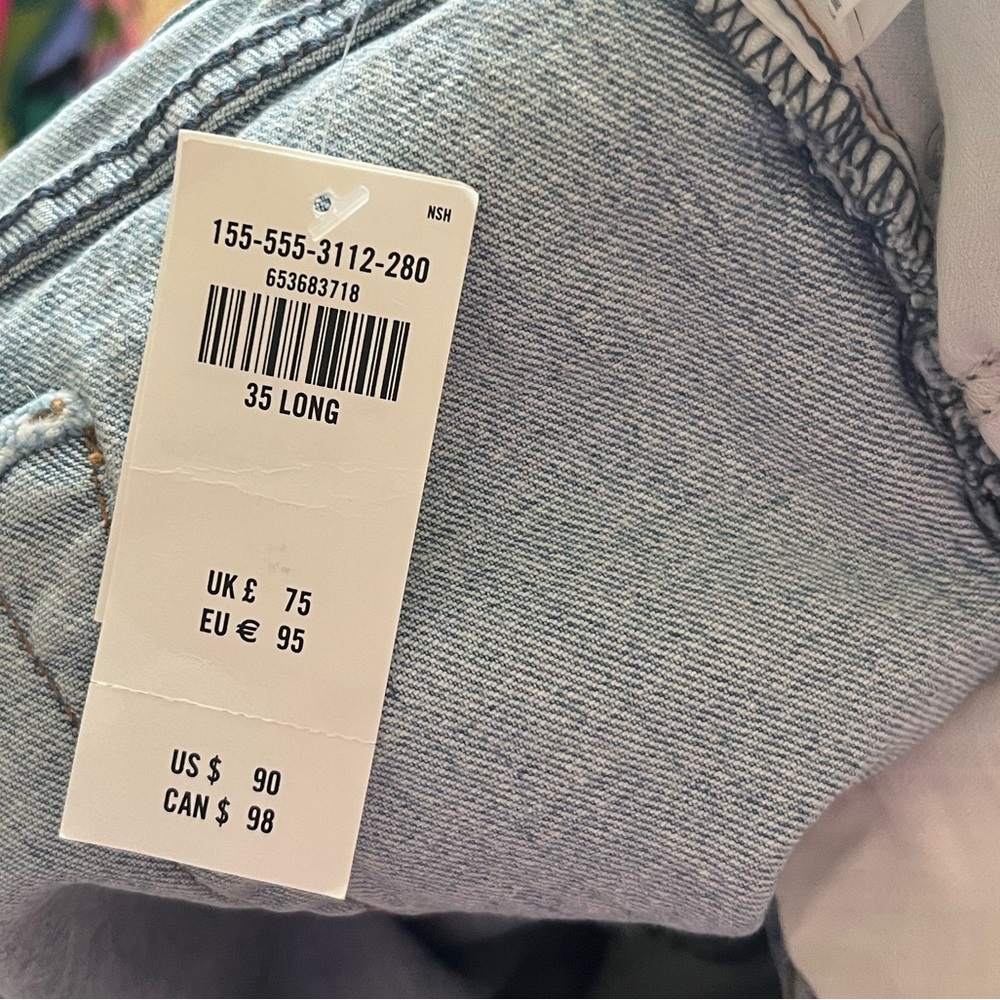 Abercrombie & Fitch Curve Love The Straight Mid Rise Jeans 35 20 Long - Picture 5 of 5